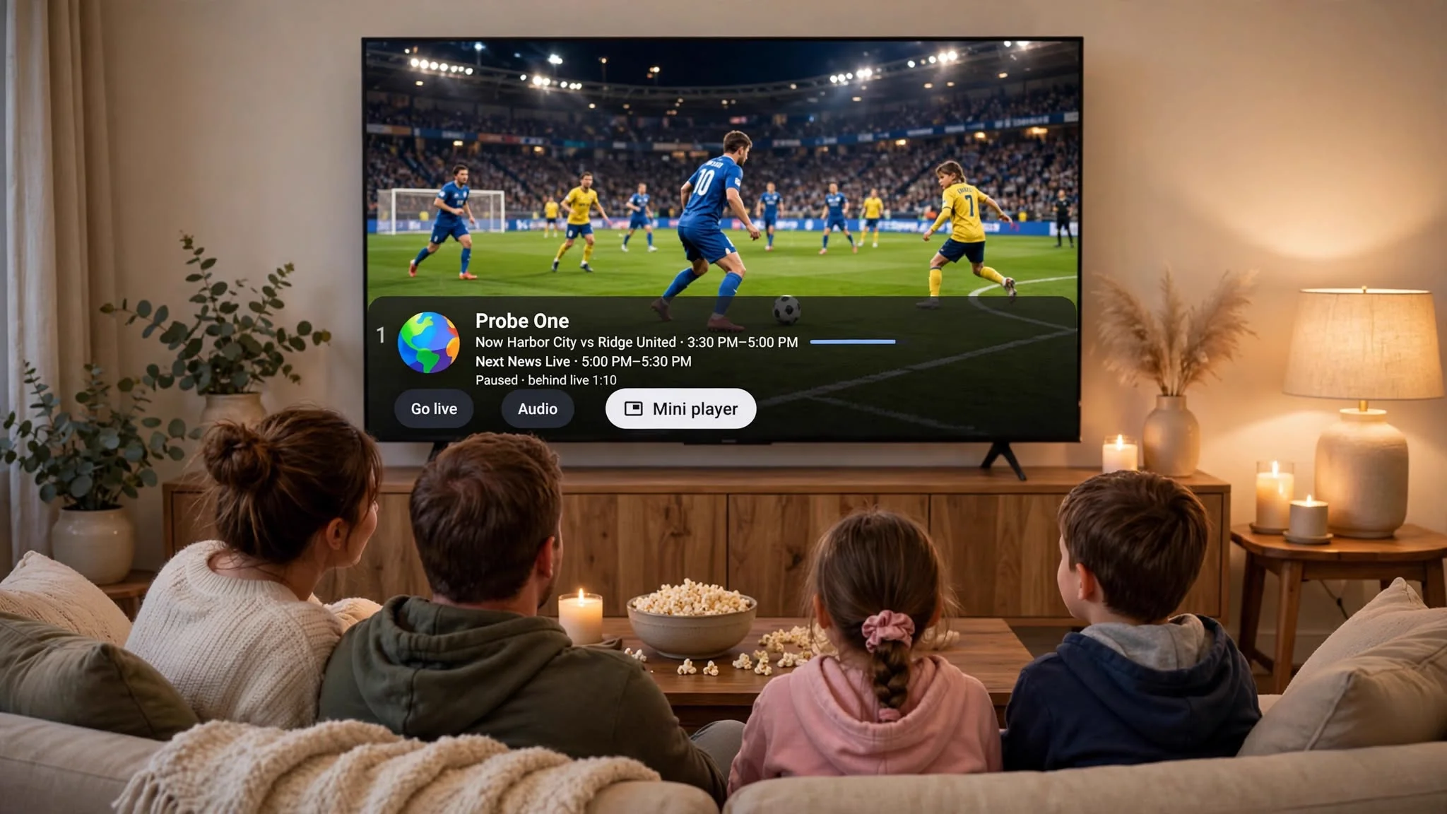 Player on-screen display with Mini player button